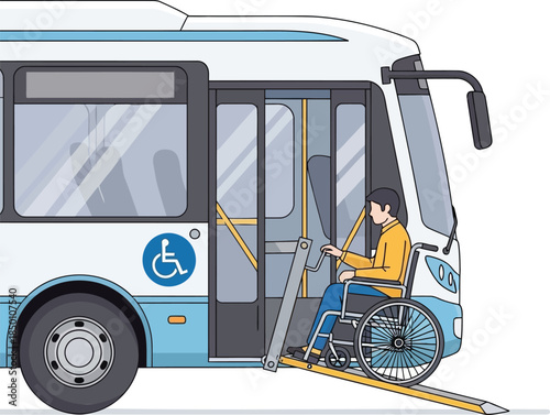 Wheelchair Accessible City Bus Boarding Ramp