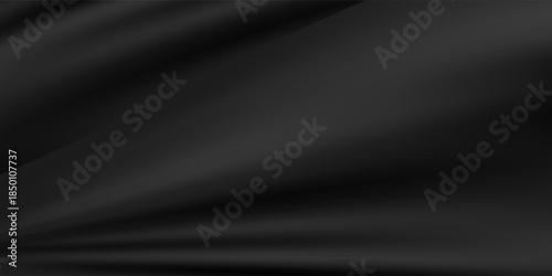 Smooth elegant black satin texture abstract background. Luxurious background design