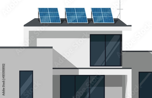 House with Solar Panels