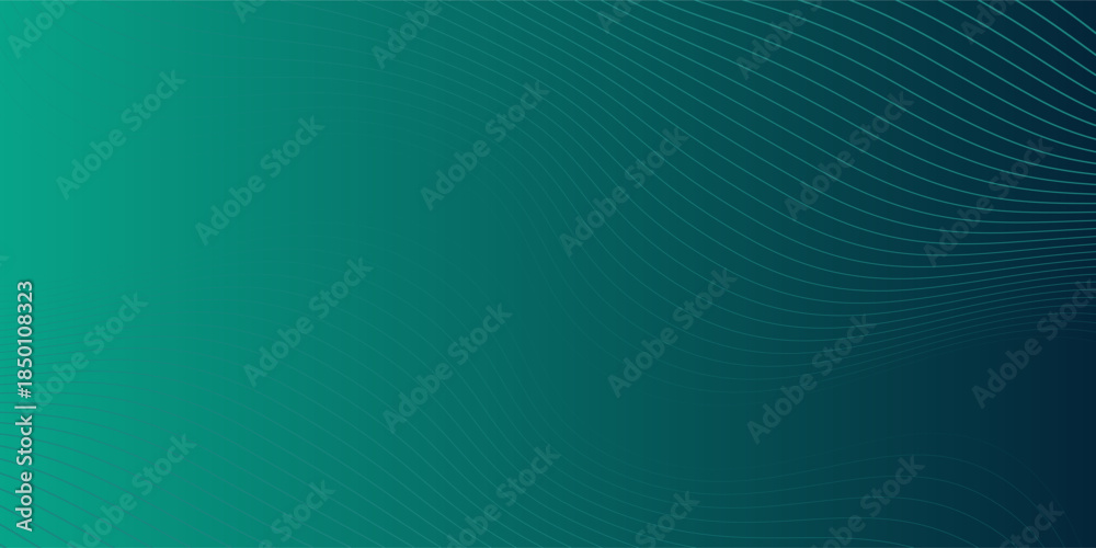 Fototapeta premium Abstract smooth green and dark with wavy lines black and green background. Simple digital technology lines