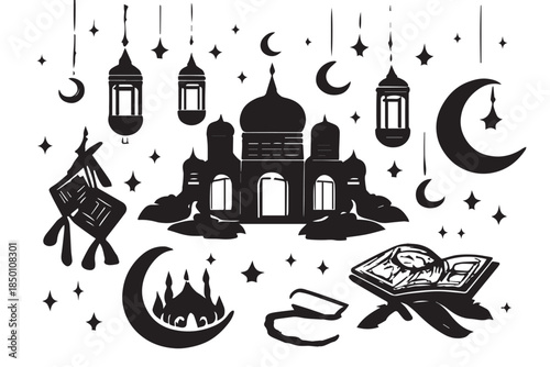 Hand drawn ramadan kareem illustration