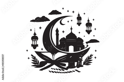 Hand drawn ramadan kareem illustration