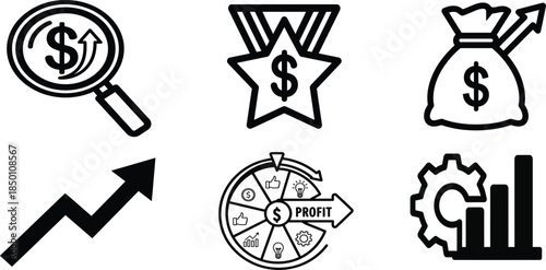 Financial and investment icons set