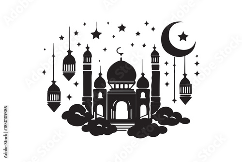 Hand drawn ramadan kareem illustration