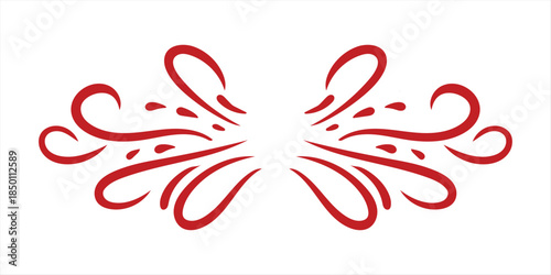 Red swirling design