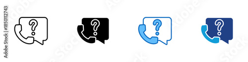 Support Inquiry Multiple Style Icon Design Vector - Customer question symbol representing help requests, user inquiries, and service communication