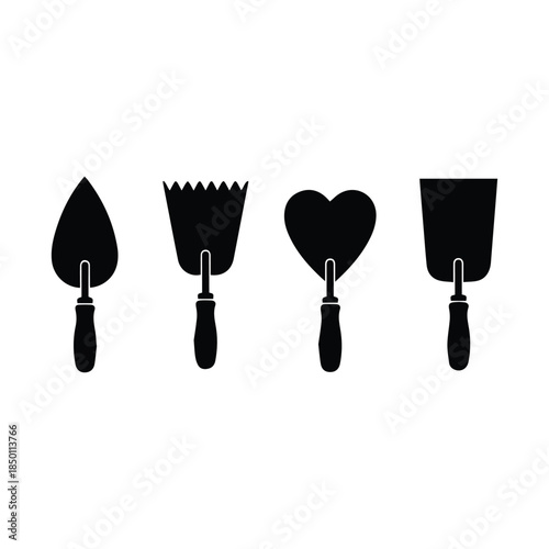 Four unique garden tools Vector, illustration
