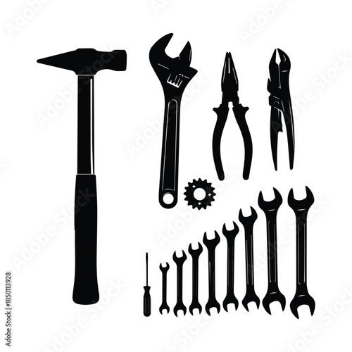 Assorted tool collection Vector, illustration