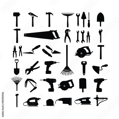 Collection of various tools Vector, illustration