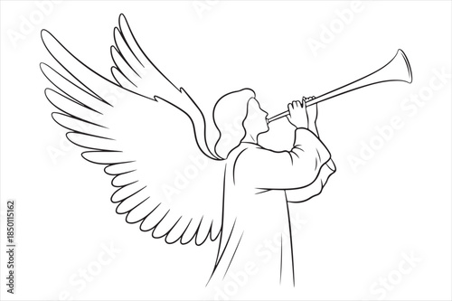 Angel blowing trumpet