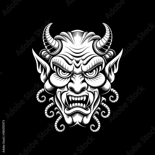 Scary Christmas demon mask SVG