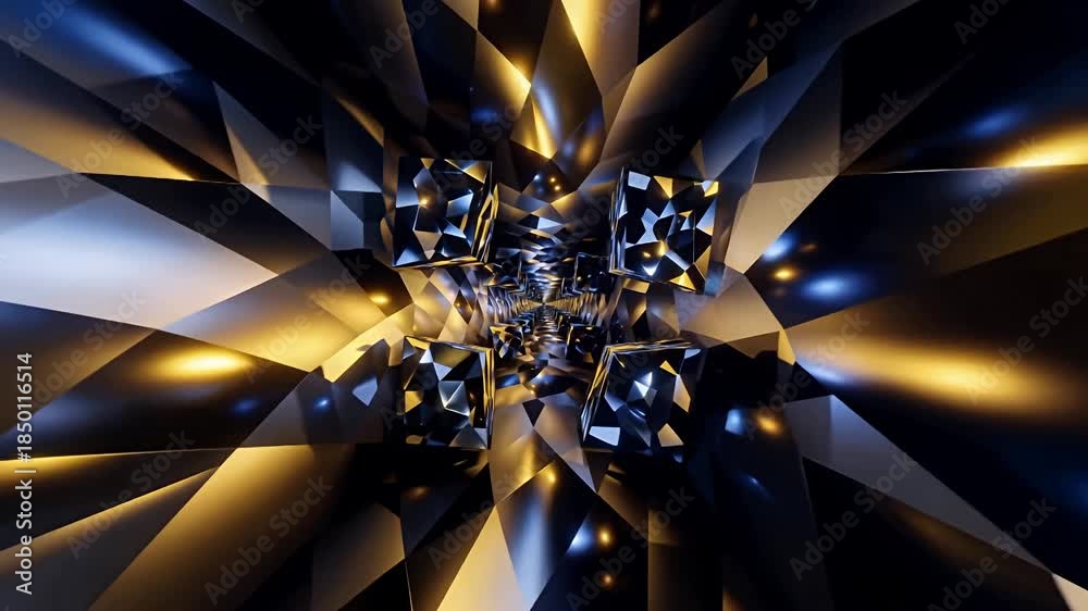 custom made wallpaper toronto digitalFuturistic Abstract Geometric Crystal Tunnel.