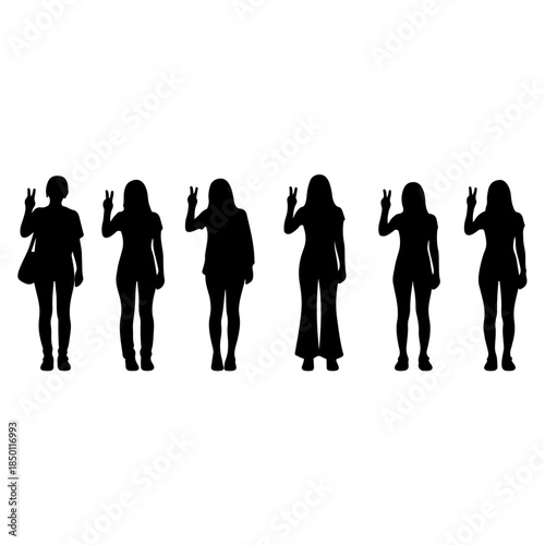 Business People Standing Silhouettes – Professional Team and Corporate Concept