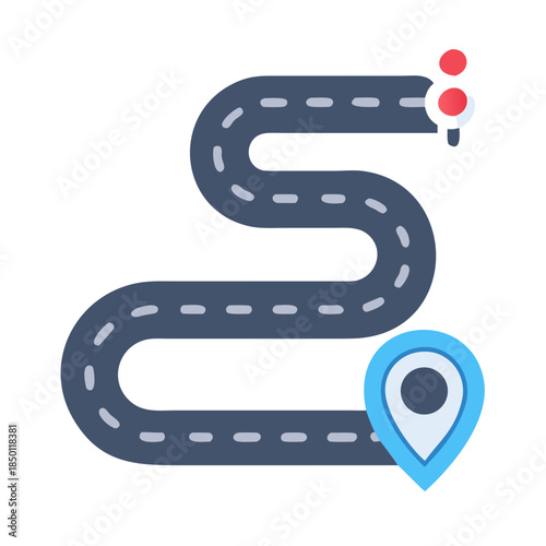 Winding road timeline concept