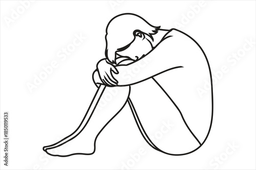 Person in contemplative pose