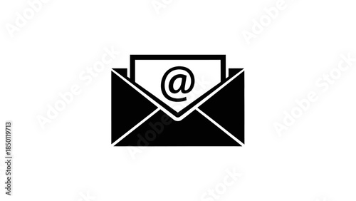 Email icon with at symbol inside an open envelope.