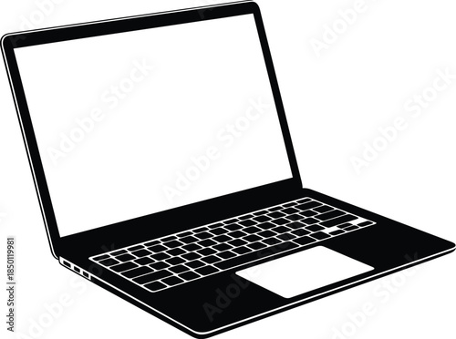 laptop vector silhouette illustration design