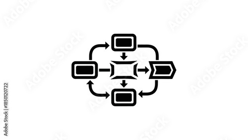 Flowchart Diagram with Arrows and Rectangles.