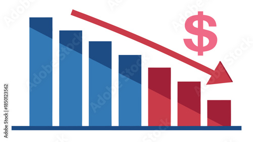 economic trend analysis with rising market data and investment planning creative vector scene visual