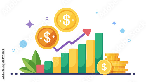 startup development scene with business people analyzing statistics and economic progress visualized