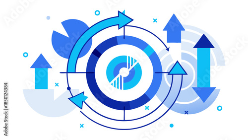 Economic Development and Financial Forecast Visualization – Vector Artwork 25