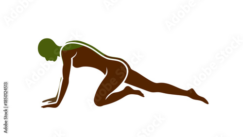 Elegant silhouette of a person flowing into a gentle stretch, body flexibility and muscle recovery wellness concept.