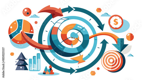 Financial Investment Planning and Market Analysis Design – Vector Artwork 12