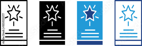 An invitation card icon for a festive event or important celebration, highlighted by a sparkling star.