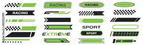 Set of racing and sport banners and elements for speed and competition