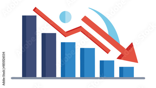 Minimal Black and White Revenue Chart Showing Profit Drop