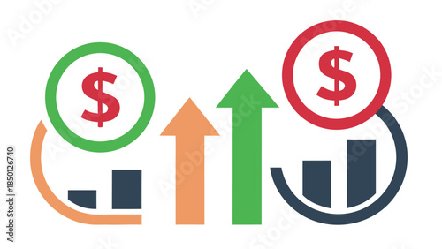 Inflation Increase Concept with Currency Icons and Upward Trend Arrows