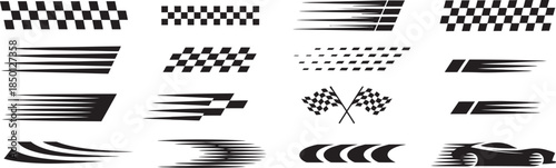 Racing stripes and checkered flag elements for automotive graphics