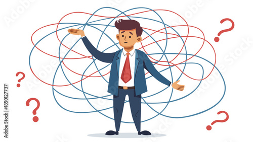 Modern business finance concept illustration showing market trends, strategy planning and economic g