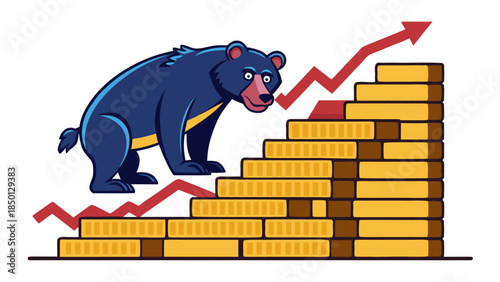 Modern business finance concept illustration showing market trends, strategy planning and economic g