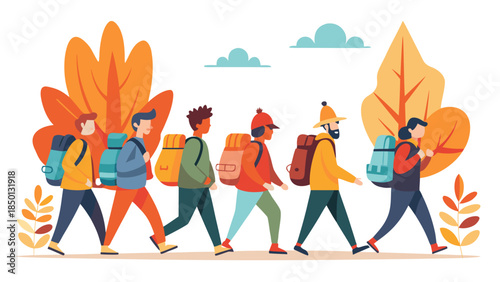 Autumn themed business street symbolic seasonal retail economy scene