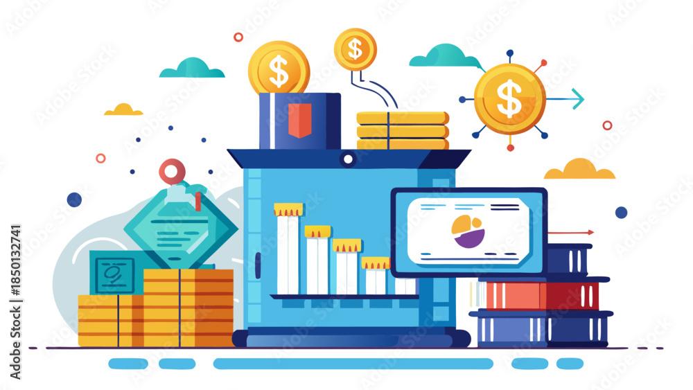 Fototapeta premium Entrepreneurial Vision and Financial Opportunity Development Scene