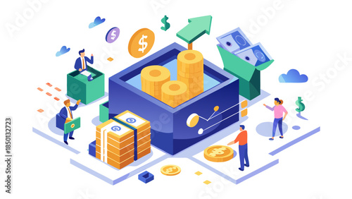 Professional business growth and finance concept illustration variation number 9