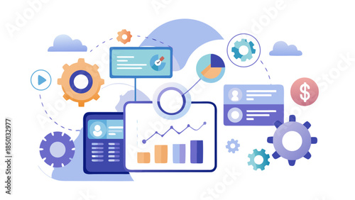 Digital Banking and Online Payment System Illustration