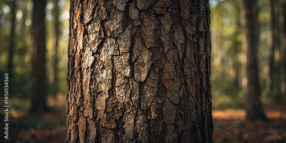 Obraz premium Tree bark detail emphasizing rugged texture for UI backdrop, World Forest Day
