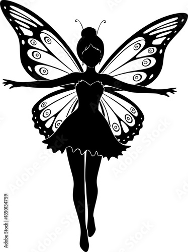 Butterfly Silhouette Nature Vector Illustration Icon
