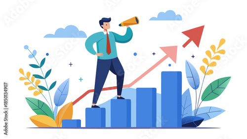 Professional business growth and finance concept illustration variation number 3