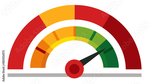 Performance speedometer gauge showing positive business progress