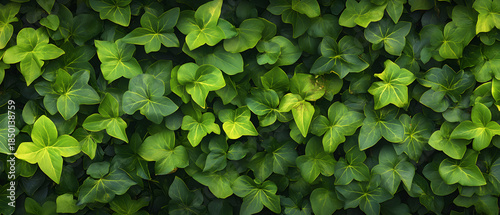 Wallpaper Mural Lush green leaves covering a wall with natural texture and vibrant foliage Torontodigital.ca