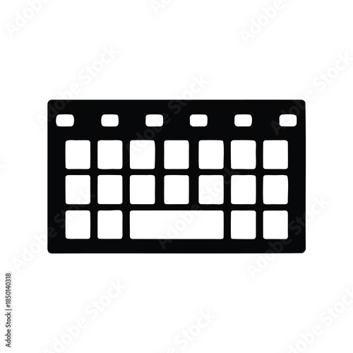 Stylized black and white keyboard illustration for graphic designers and developers