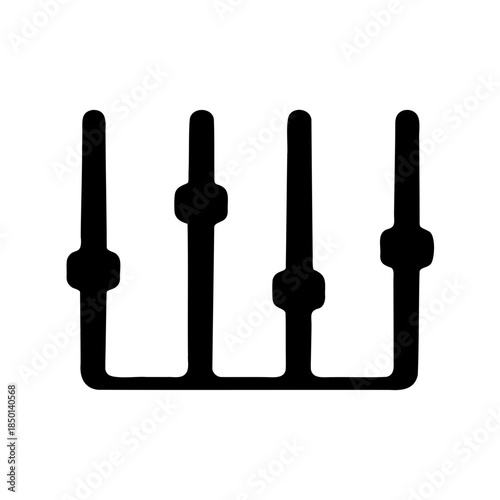 Four vertical sliders with circular knobs representing volume or sound control