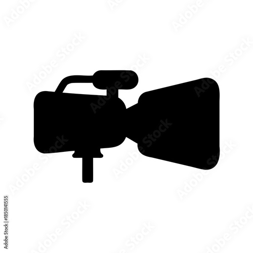A Silhouette Illustration of Professional Video Camera for Film Production Use