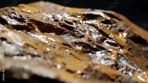Close Up View of Melted Chocolate on Rich Surface.