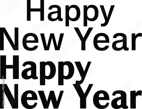 Bold typographic Happy New Year greetings for posters and banners on minimalist background