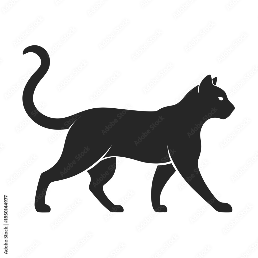 Obraz premium Elegant minimalist cat silhouette vector illustration for modern pet logo branding concept design 32