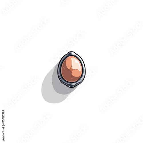 Illustration featuring an enclosed egg design presented in an unconventional and conceptual